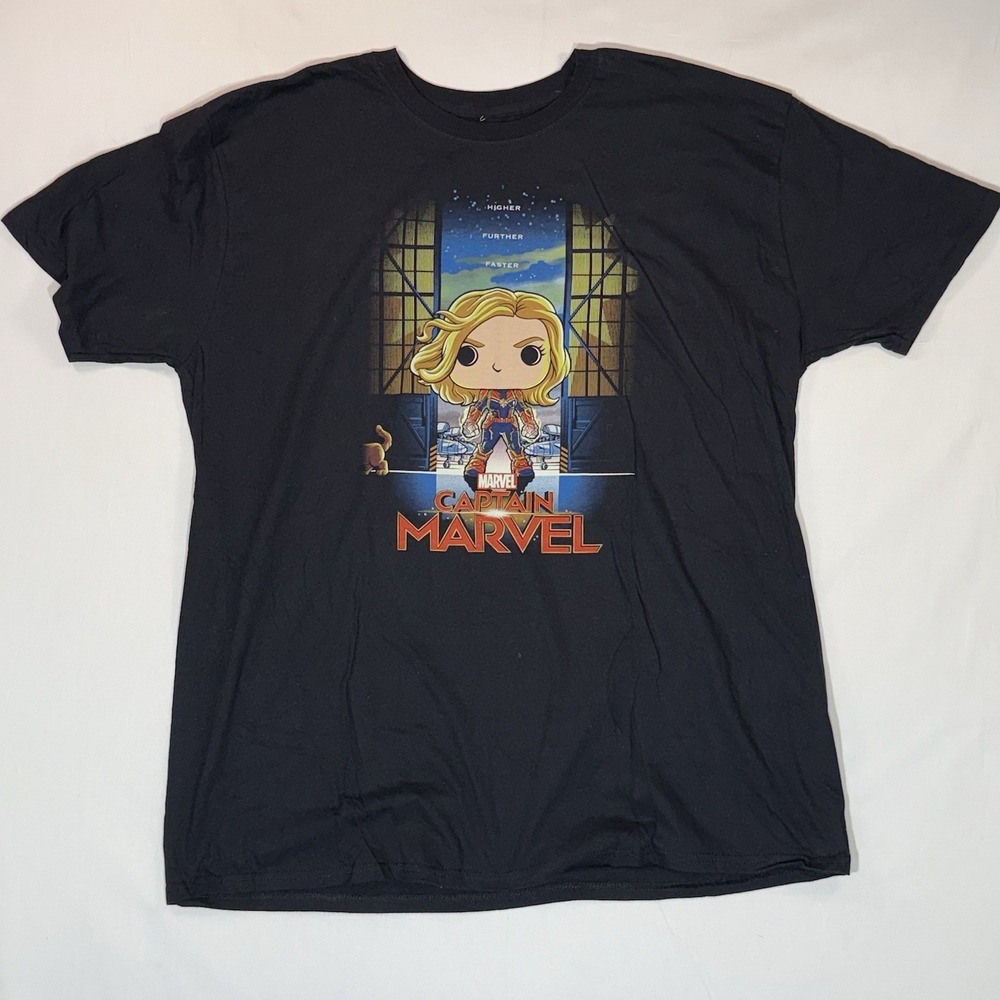 2XL Tee Funko Pop Captain Marvel "Higher Further Faster" T Shirt Men's